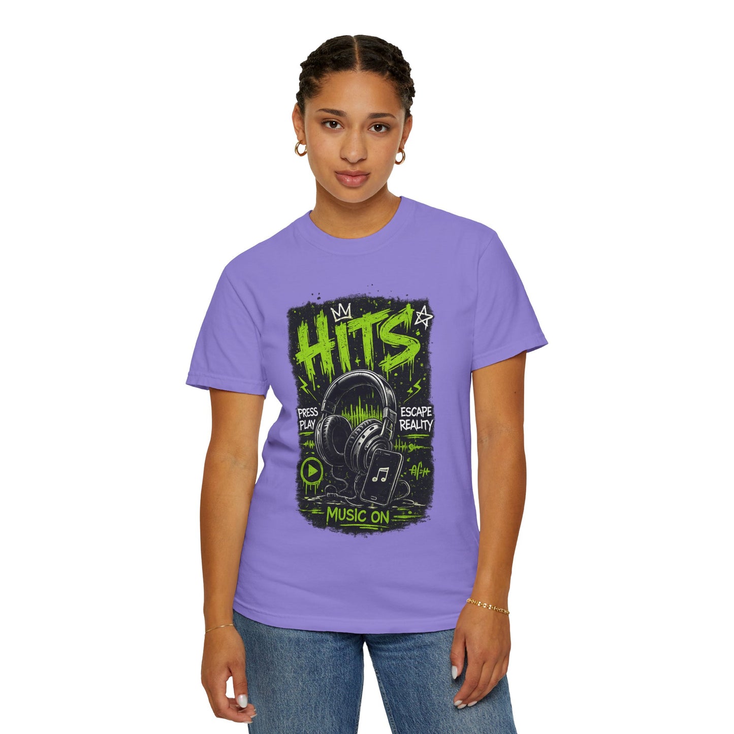 Hits Headphones Graphic T-Shirt — Music On Streetwear Tee