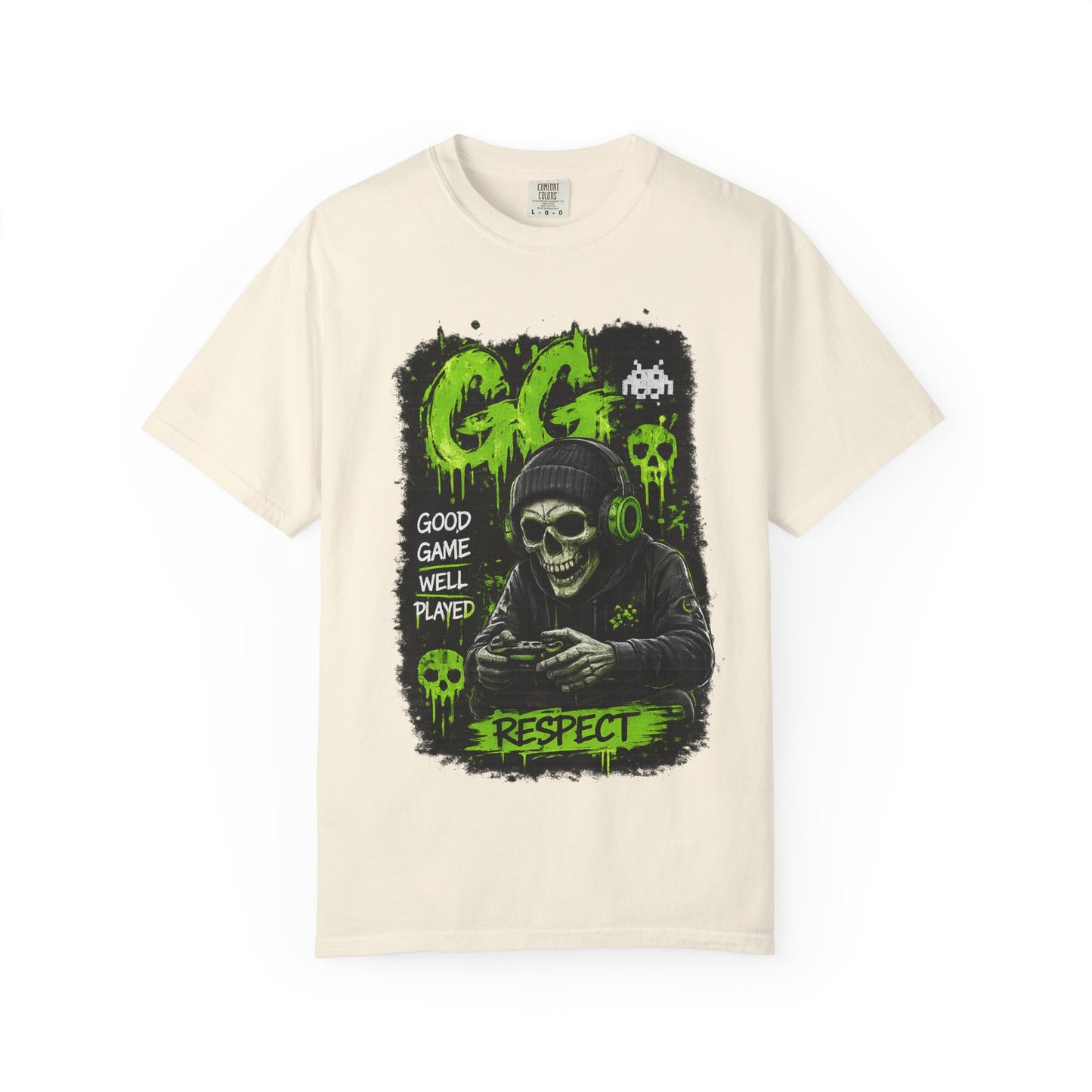 GG Respect Skull Gaming T-Shirt — "Good Game, Well Played" Graphic Tee