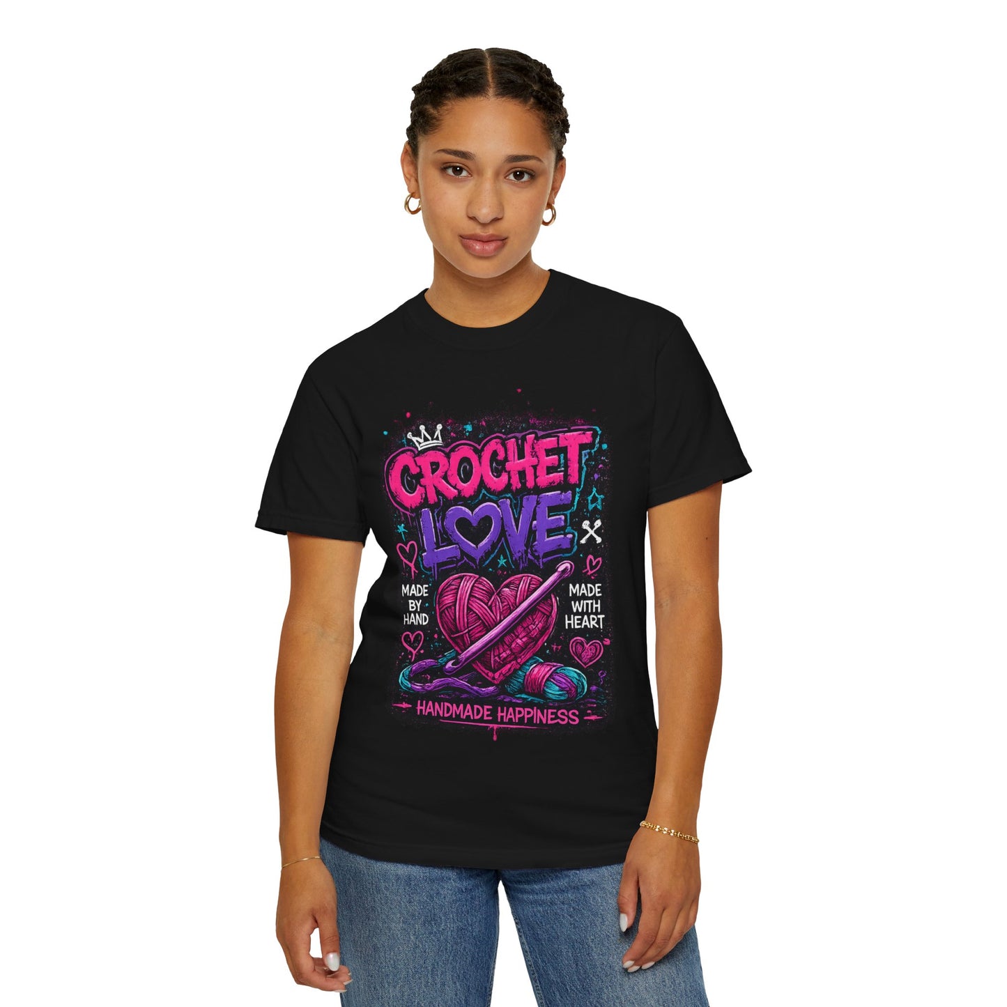 Crochet Love T-Shirt — Handmade Happiness Graphic
