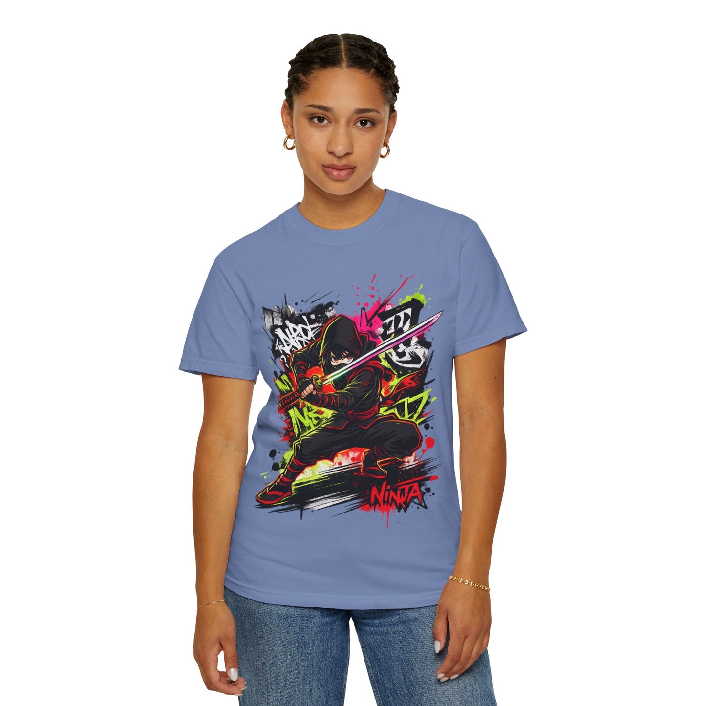 Ninja Graffiti Art T-Shirt – Urban Street Samurai Graphic Tee