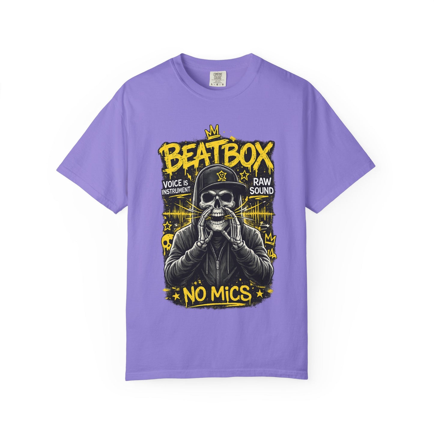 Beatbox No Mics T-Shirt — Skull Vocalist Streetwear Tee