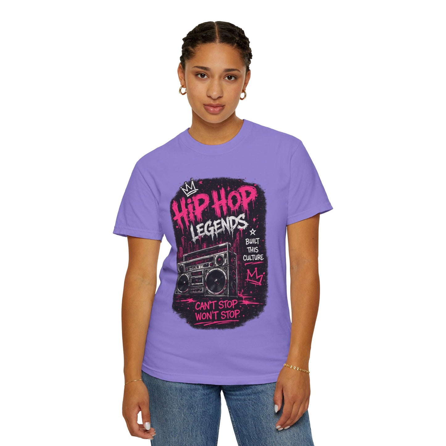 Hip Hop Legends Music T-Shirt — Can't Stop Won't Stop Retro Boombox Tee