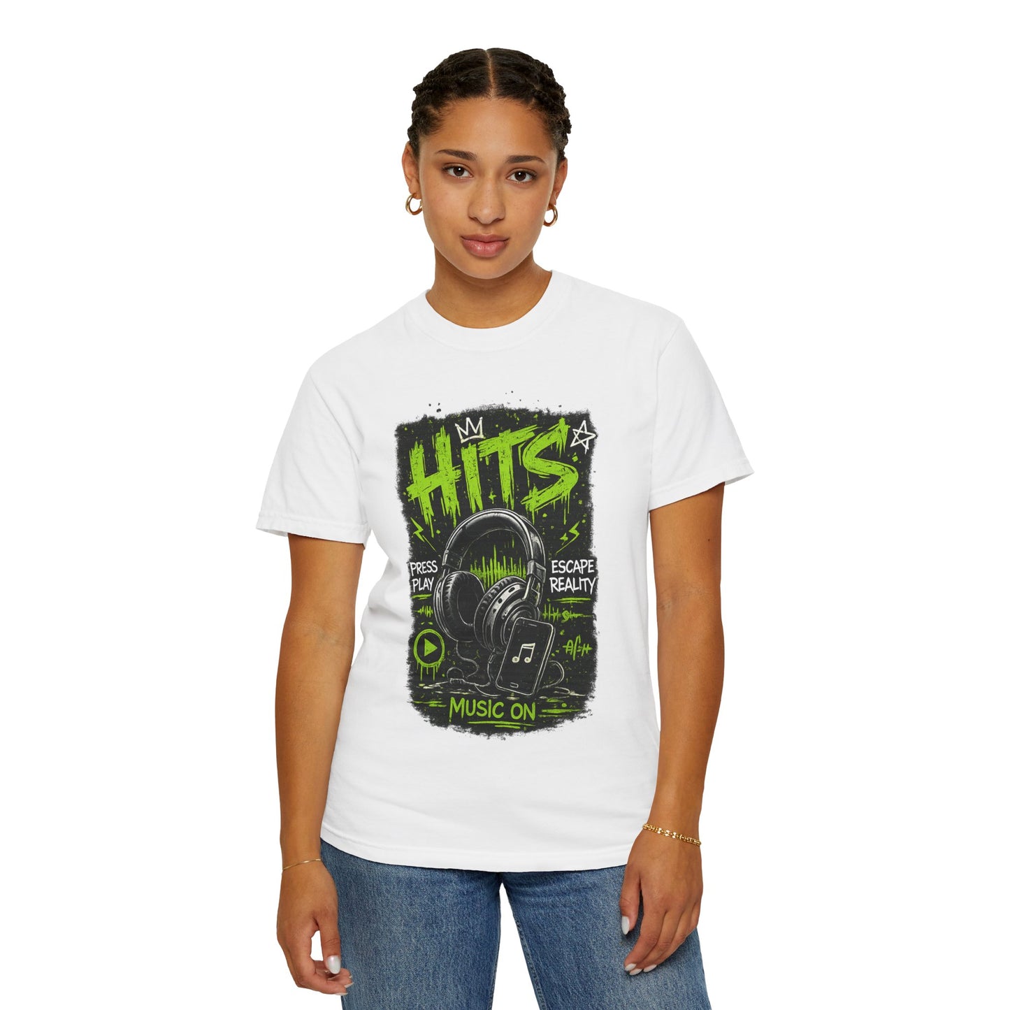 Hits Headphones Graphic T-Shirt — Music On Streetwear Tee