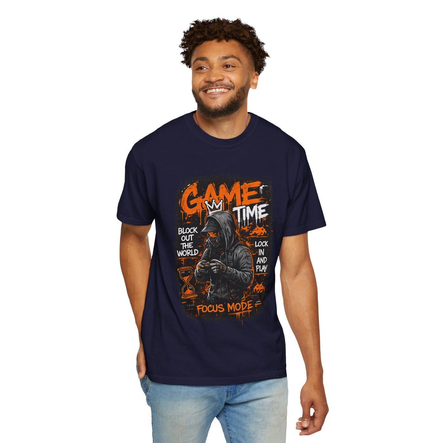 Game Time Hooded Grim Reaper illustration T-Shirt | Focus Mode, Gaming