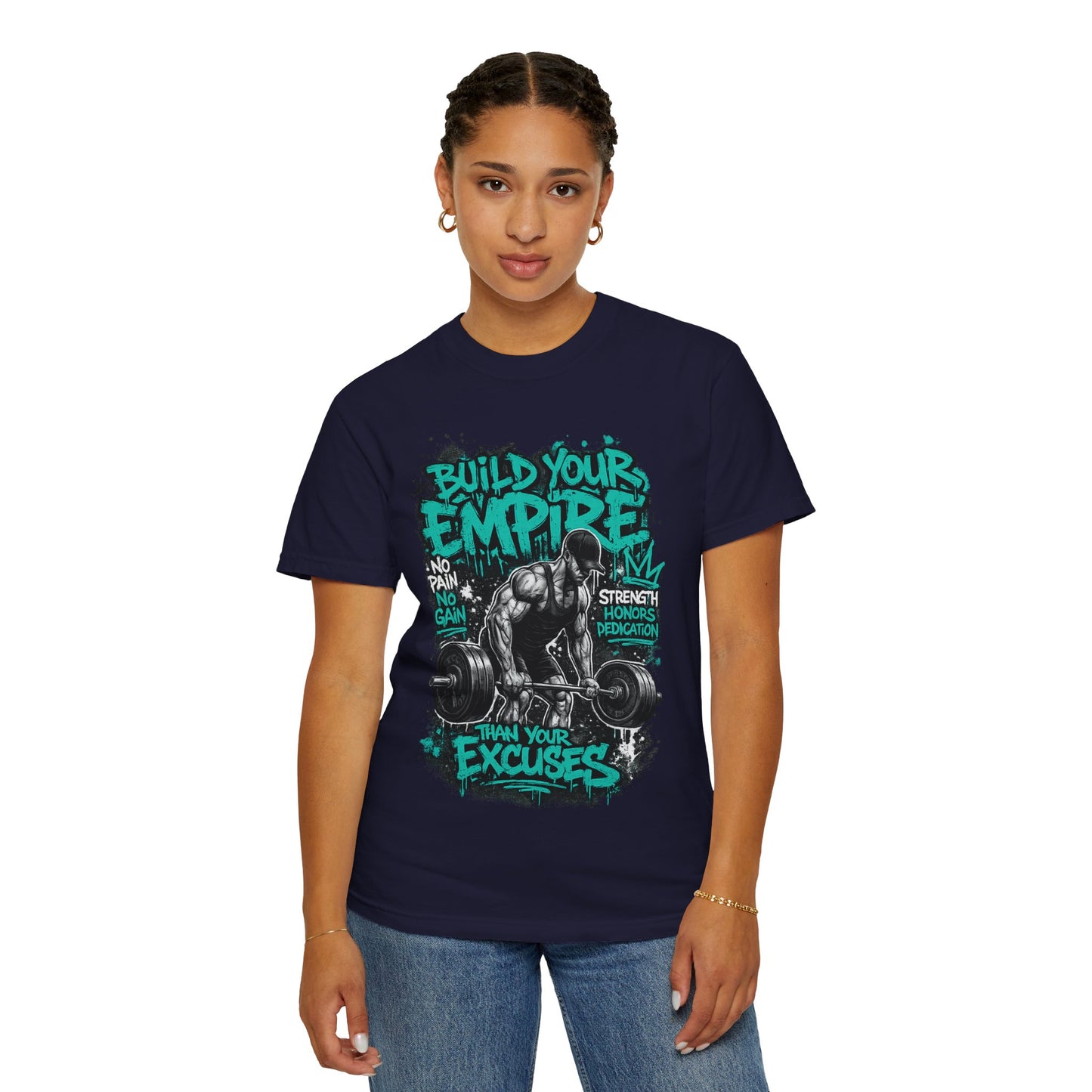 Build Your Empire Deadlift Graphic T-Shirt | Motivational Gym Workout Shirt