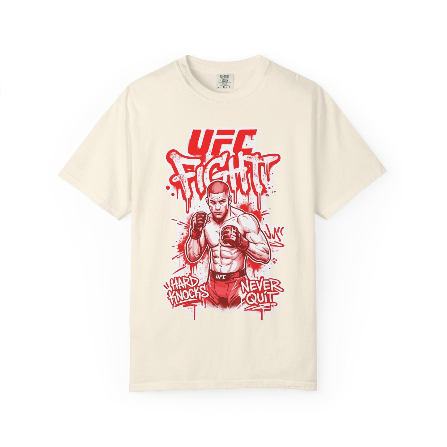 Fight Club MMA T-Shirt — 'UFC Fight' Graphic Tee, 'Hard Knocks Never Quit'