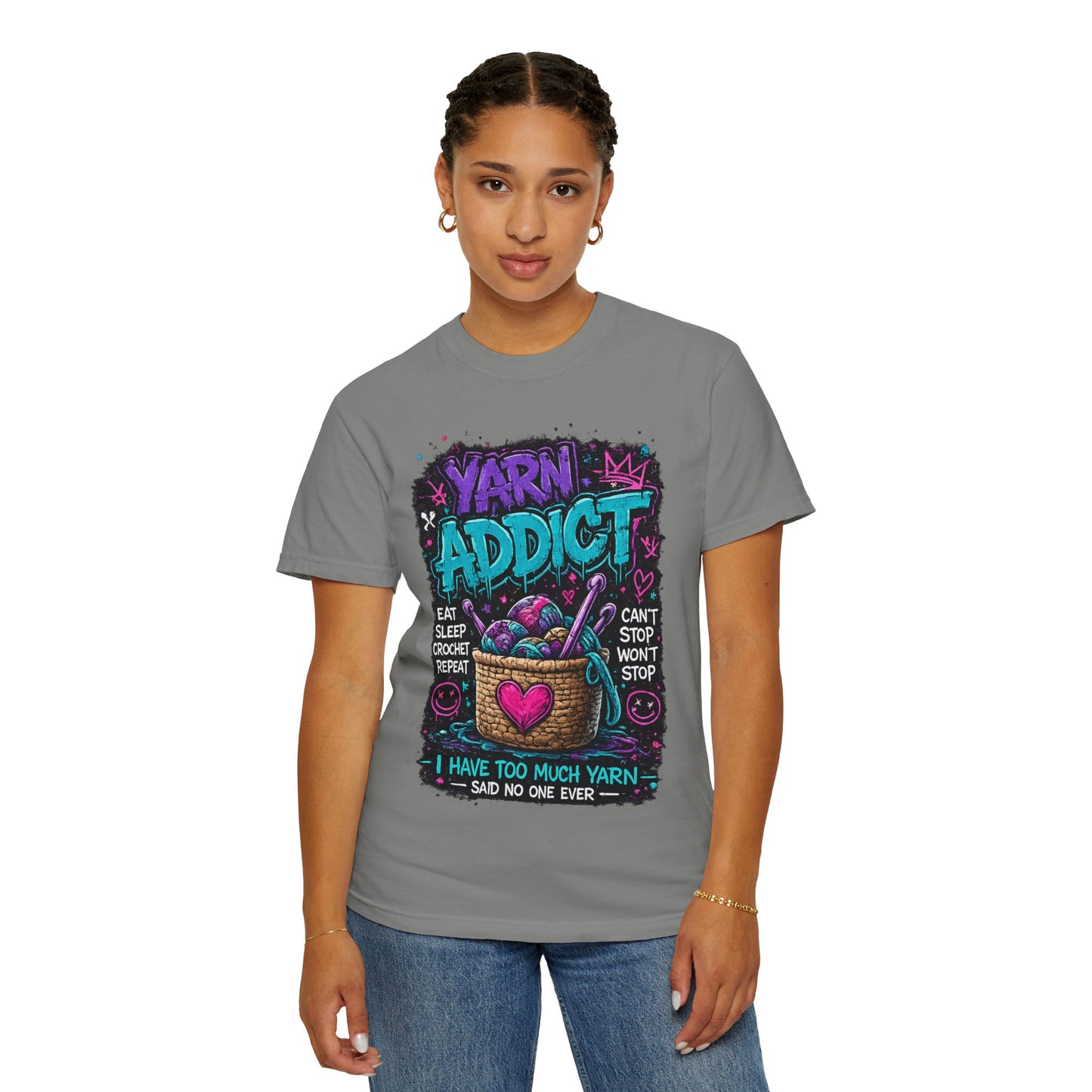 Yarn Addict T-Shirt — Funny Knitting & Crochet Gift Tee