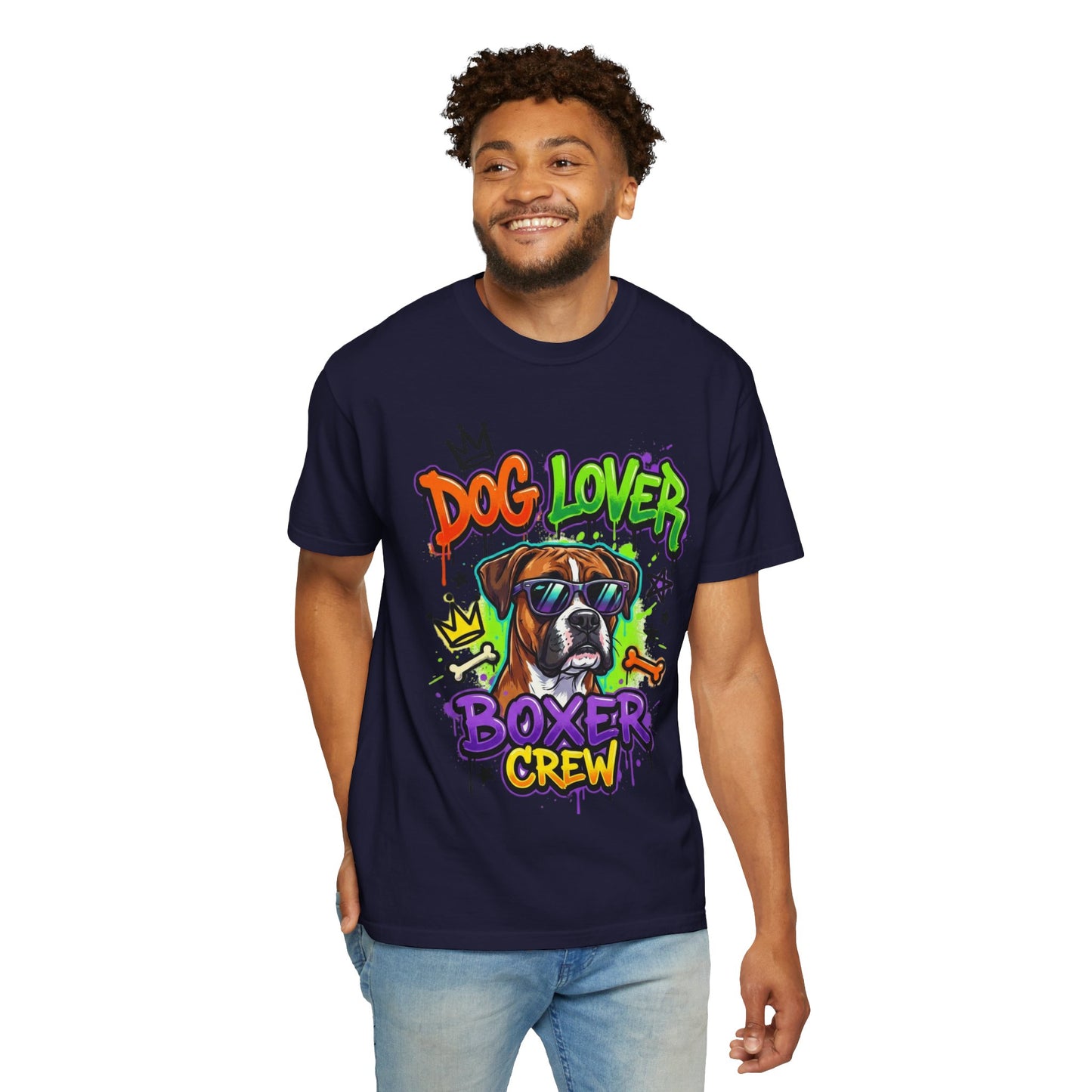 Boxer Crew Dog Lover T-Shirt — Graphic Dog Owner Tee