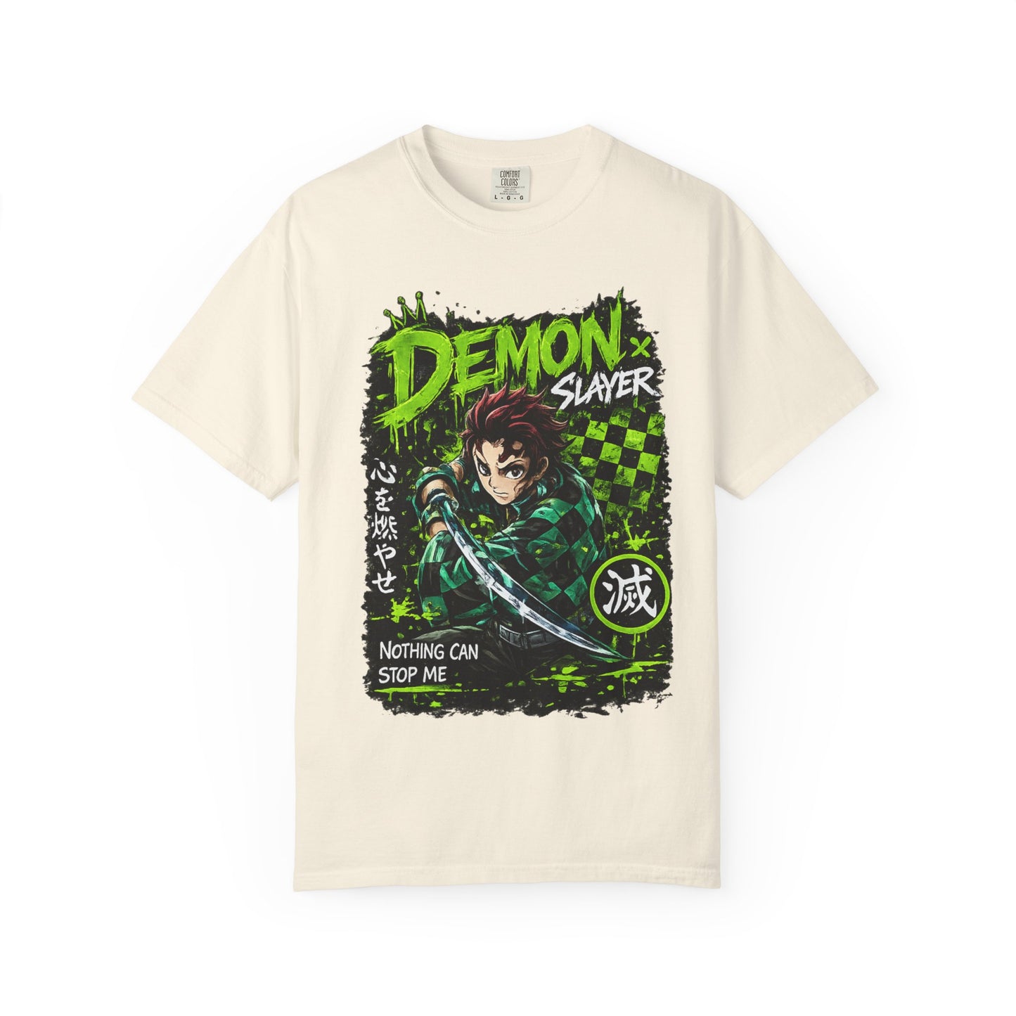 Demon Slayer Graphic T-Shirt — 'Nothing Can Stop Me' Anime Hero Tee