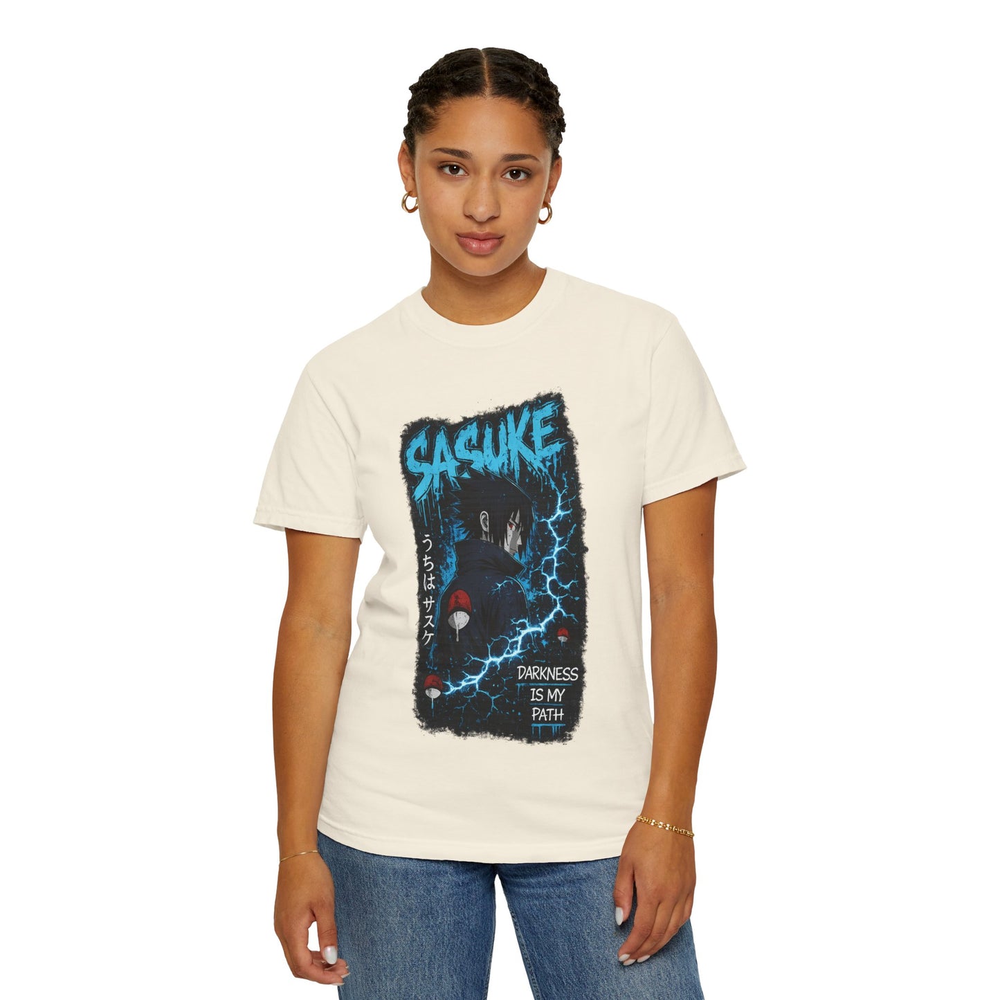 Sasuke Anime T-Shirt — "Darkness Is My Path" Graphic Tee