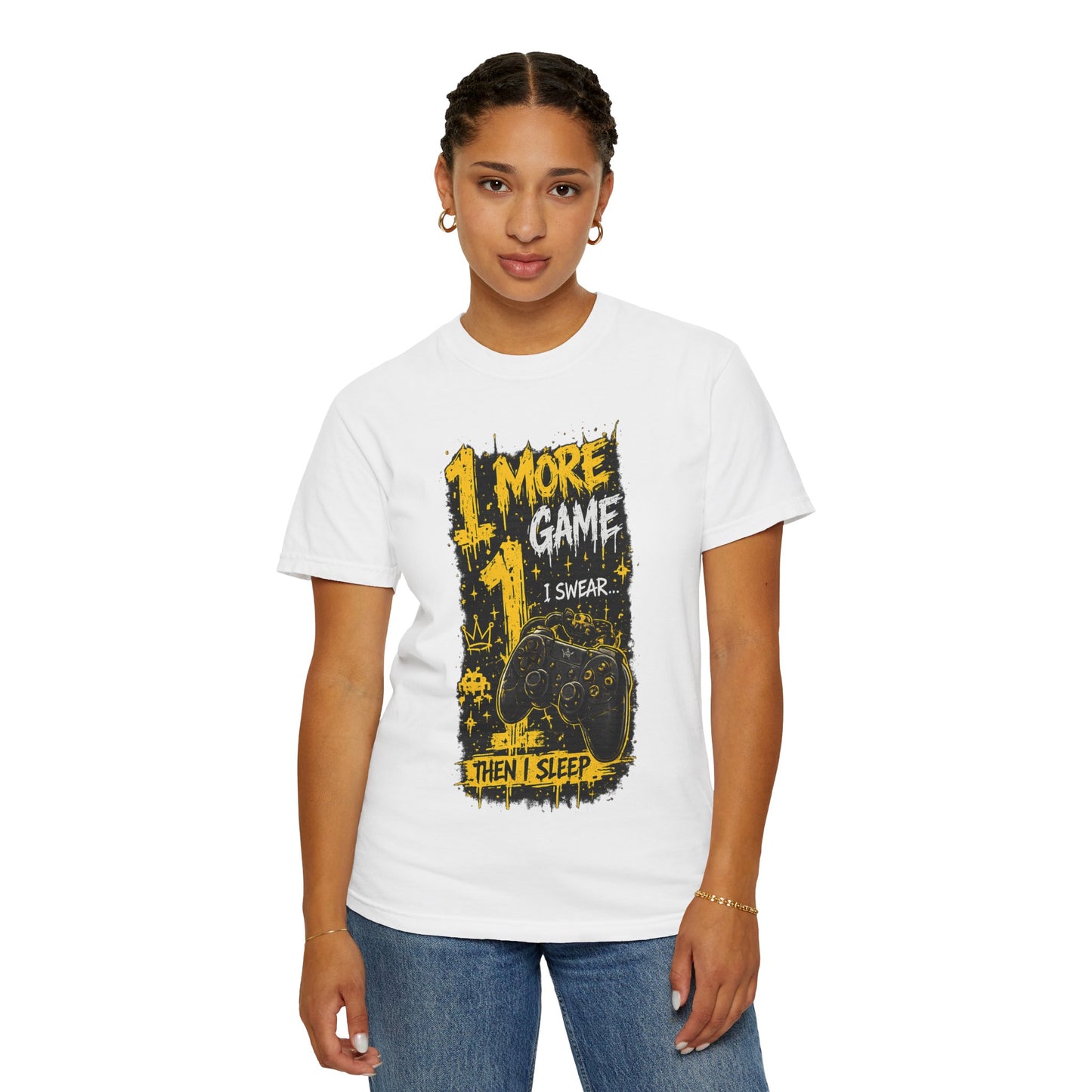 Gaming T-Shirt — “1 More Game I Swear Then I Sleep” Graphic Tee