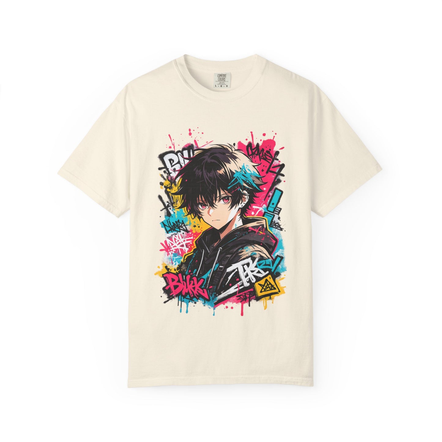 Anime Streetwear T‑Shirt — Graffiti Boy Graphic Tee