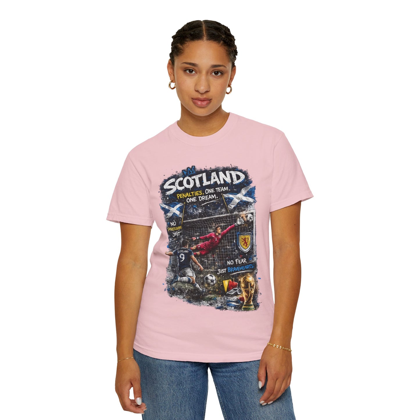Scotland Football Montage T-shirt | Soccer Scottish Crest, Goalkeeper Dive