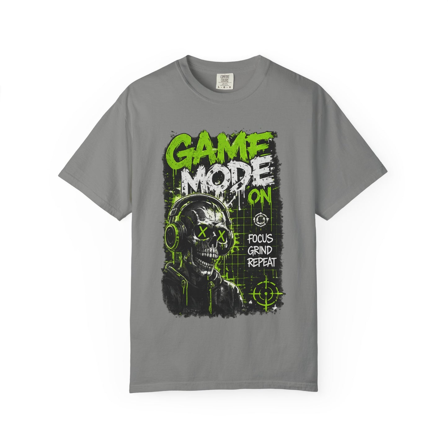 Game Mode On T-Shirt — Gamer Skull Graphic Tee (Focus Grind Repeat)