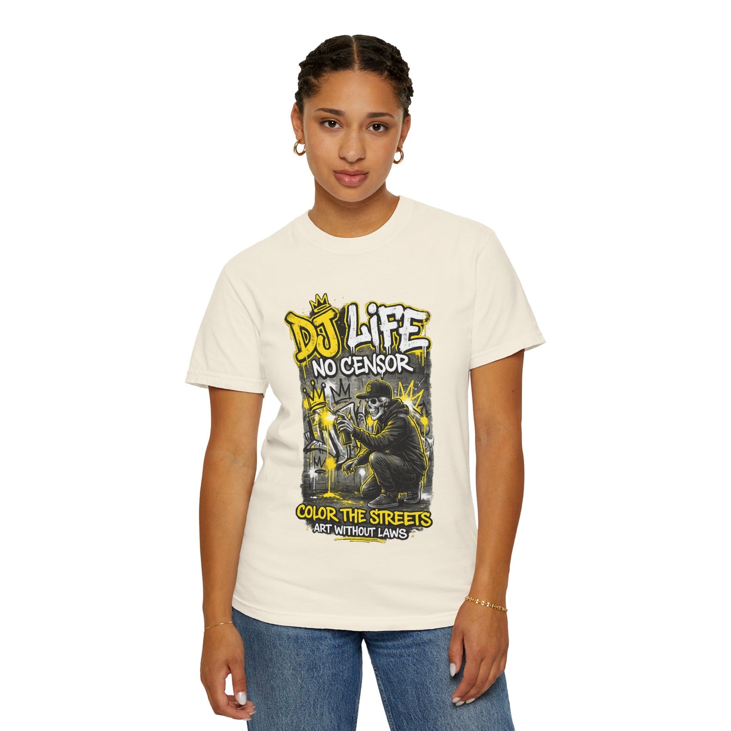 DJ Life No Censor Graphic T-Shirt — Street Art Gorilla "Color the Streets" Tee
