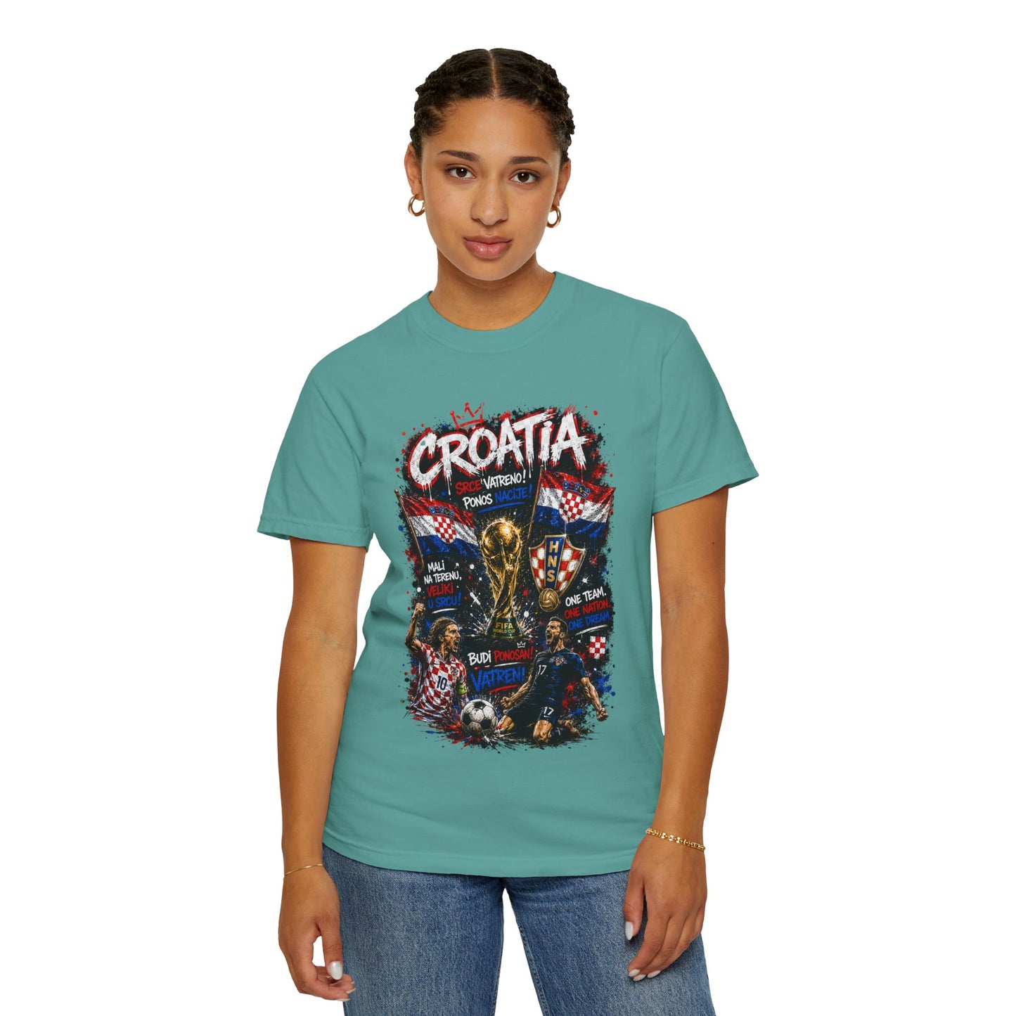 Croatia World Cup Trophy Soccer T-Shirt | Croatian Flag Football Tee