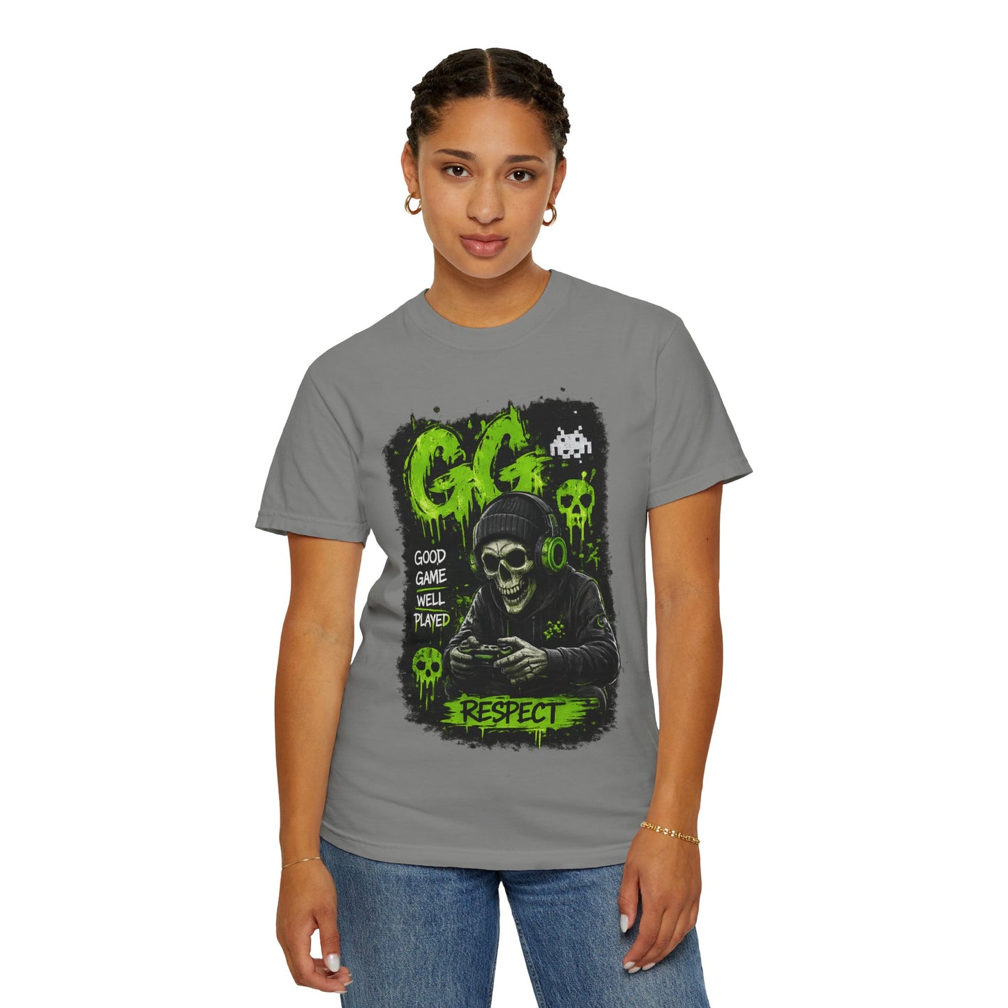 GG Respect Skull Gaming T-Shirt — "Good Game, Well Played" Graphic Tee