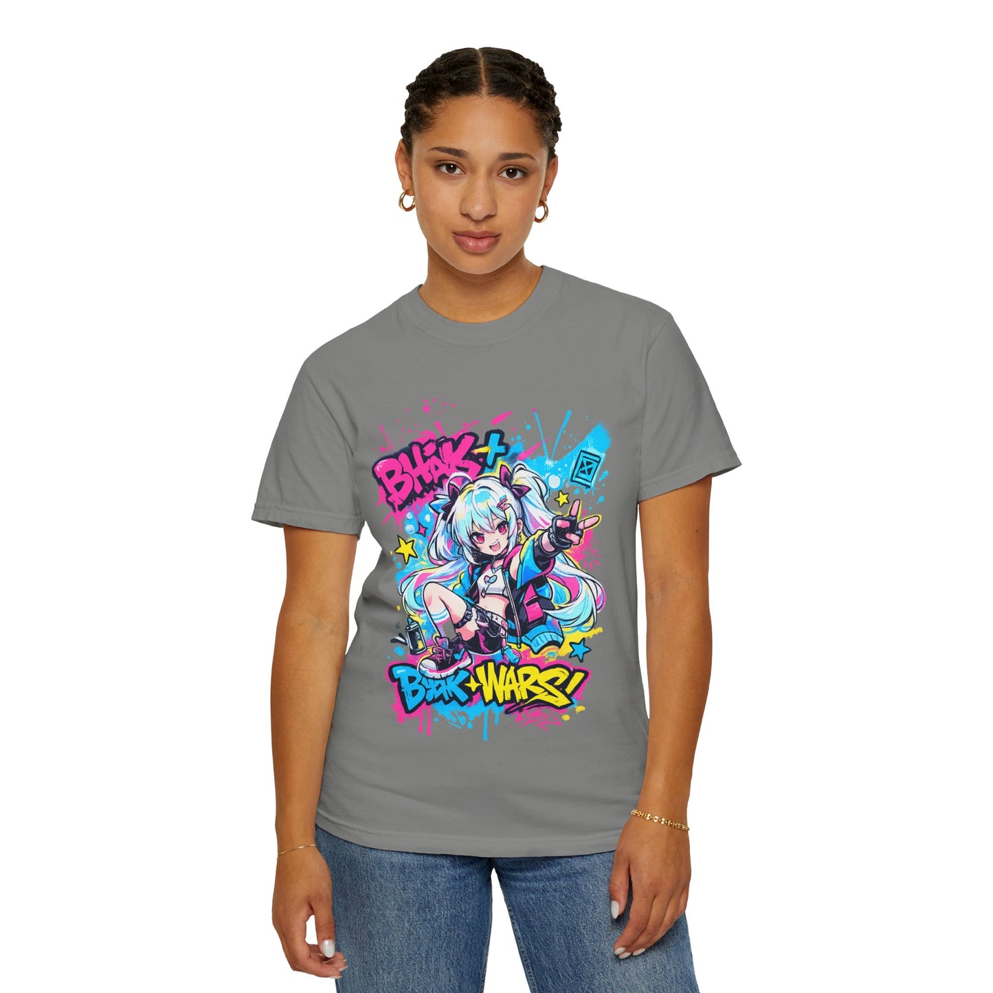 Anime Gamer Girl Graphic T-Shirt — "Blox Wars" Streetwear Tee