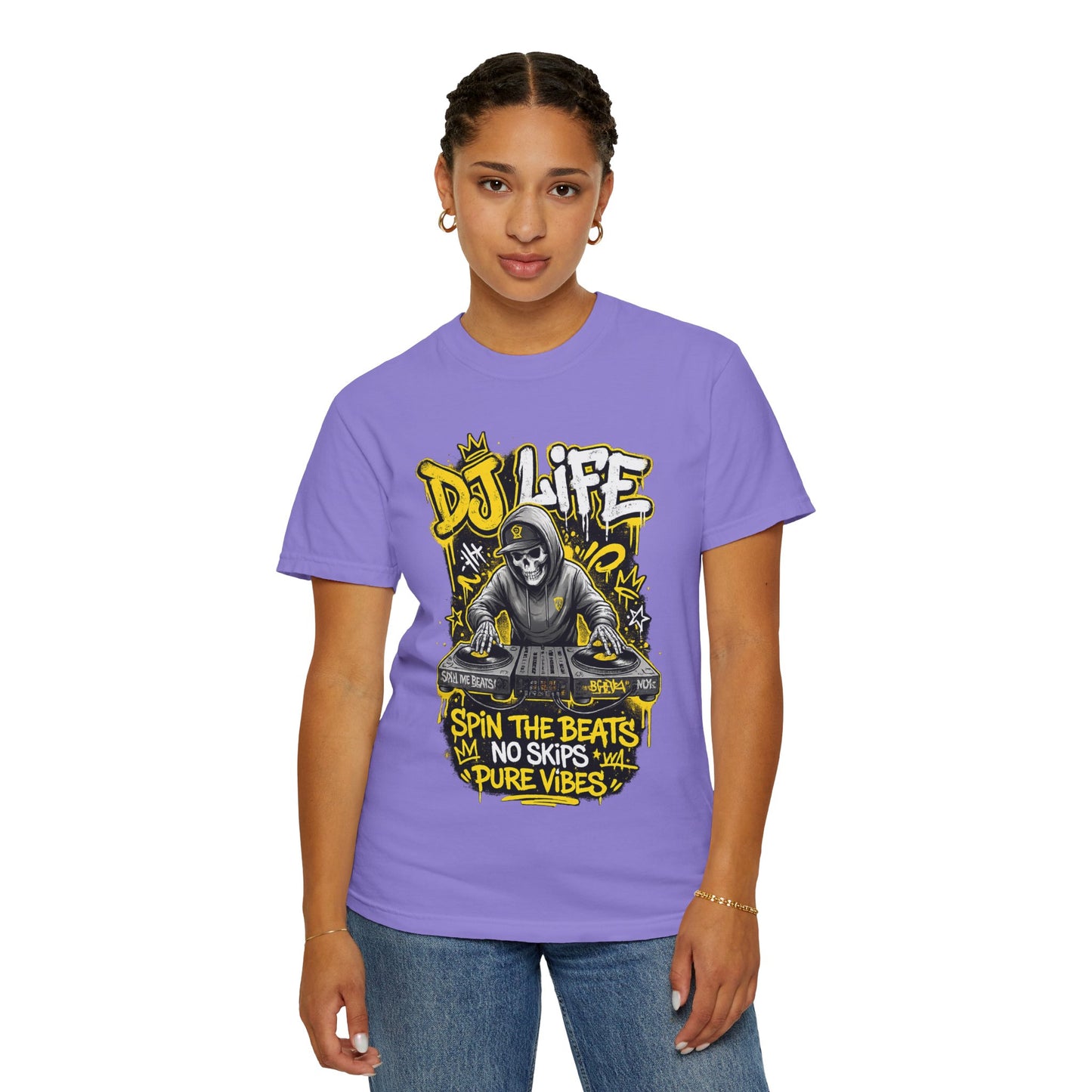 DJ Life T-Shirt — "Spin the Beats, No Skips, Pure Vibes" Graphic Tee
