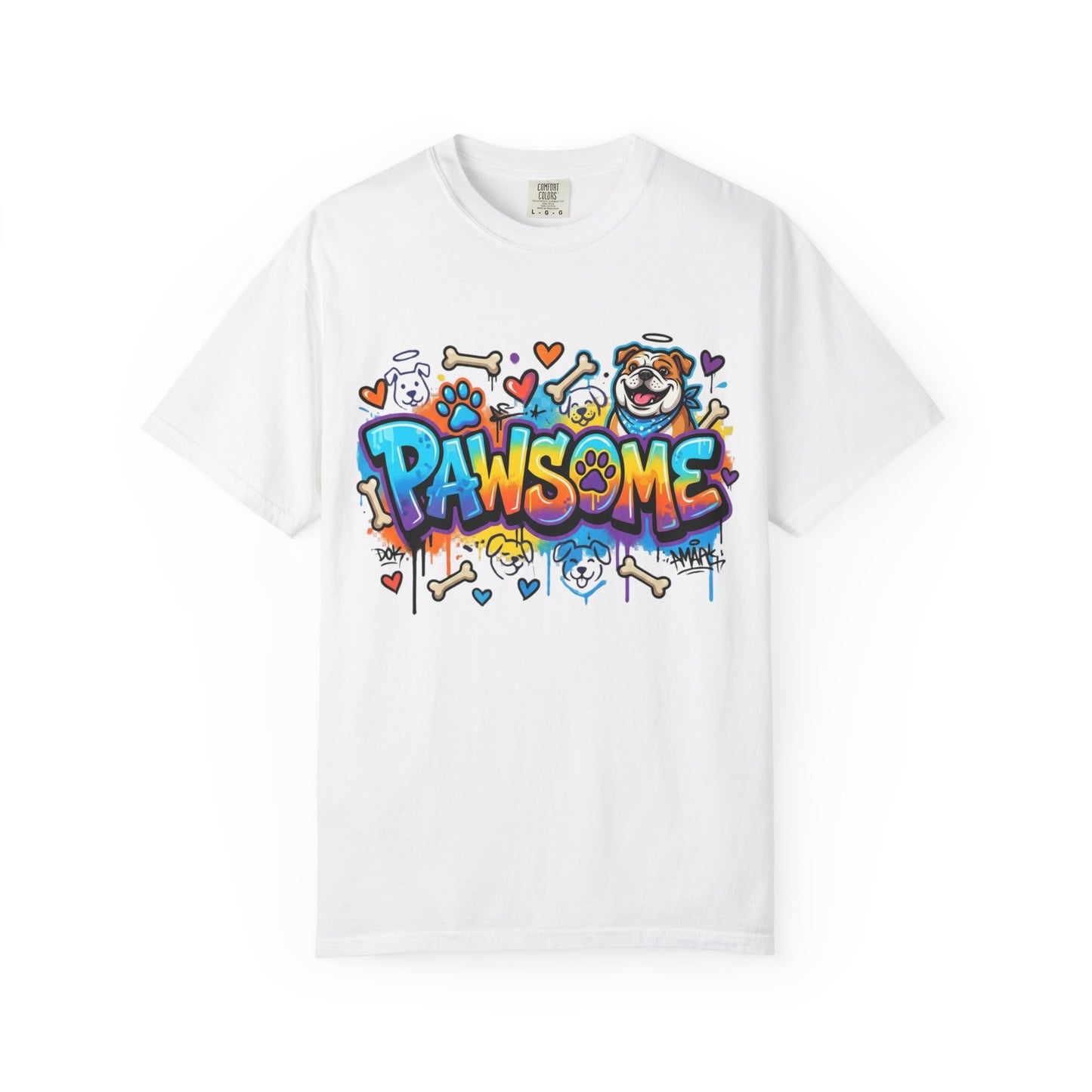 Pawsome Graffiti Dog T-Shirt — Colorful Pet Lover Tee