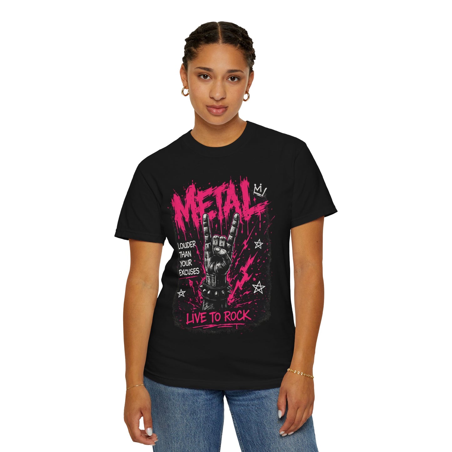 Metal "Live to Rock" T-Shirt — Louder Than Your Excuses Music Graphic Tee