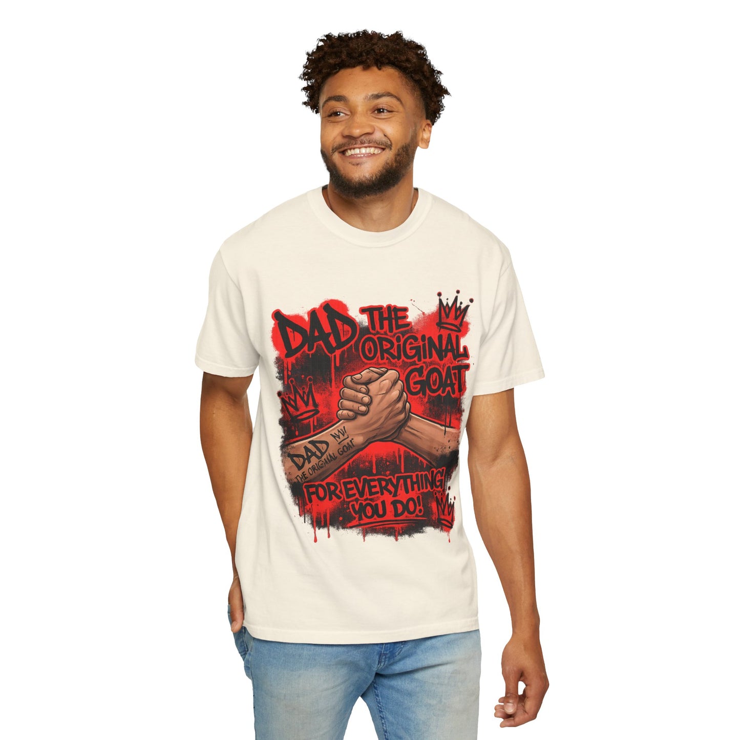 The Original GOAT Dad T-Shirt | Arm Wrestle Graphic Fathers Day Shirt