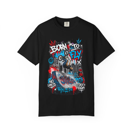 Born to Fly BMX Graffiti T-Shirt | Skate Bike Street Art Tee