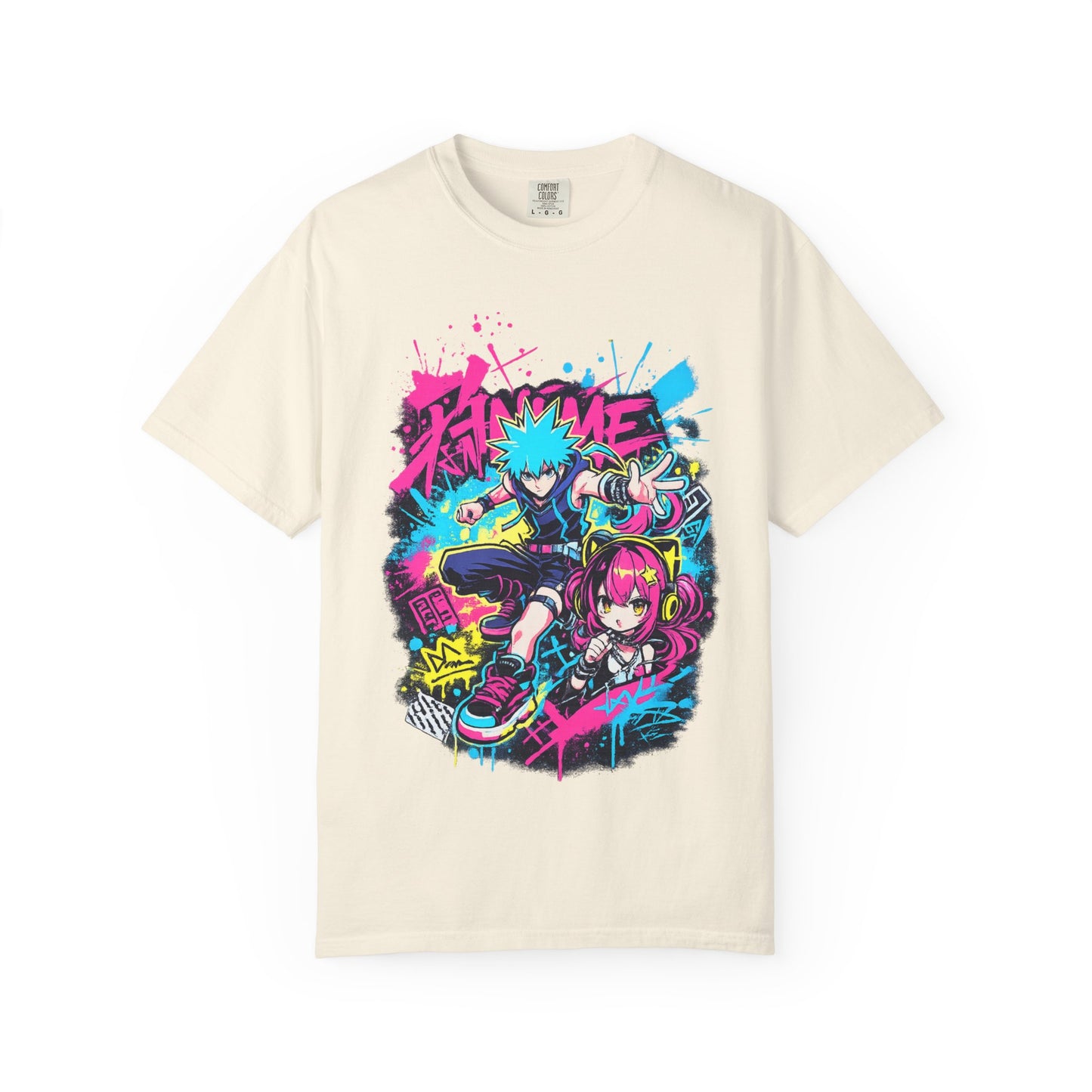 Anime Streetwear T‑Shirt — Neon Punk 'Eat Me' Graphic