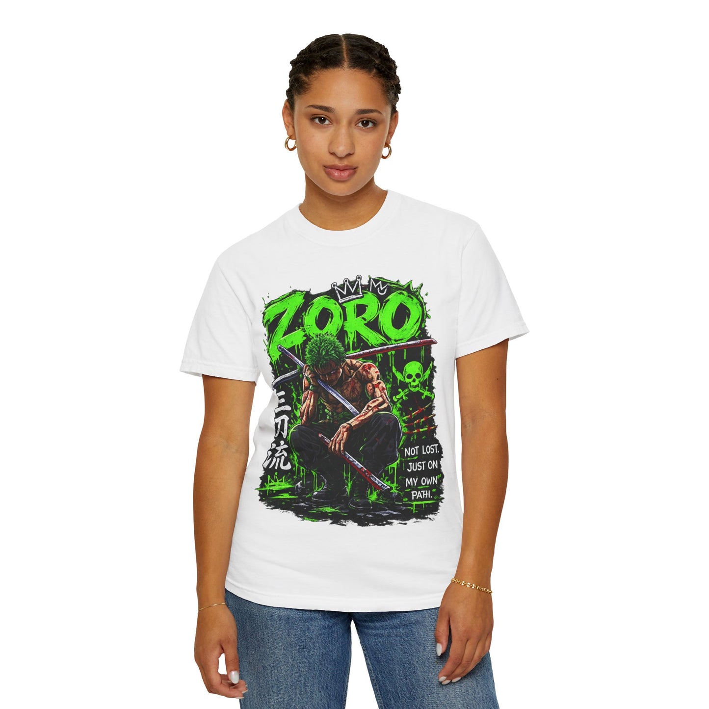 Zoro Anime Graphic T-Shirt — 'Not Lost, Just On My Own Path' Design