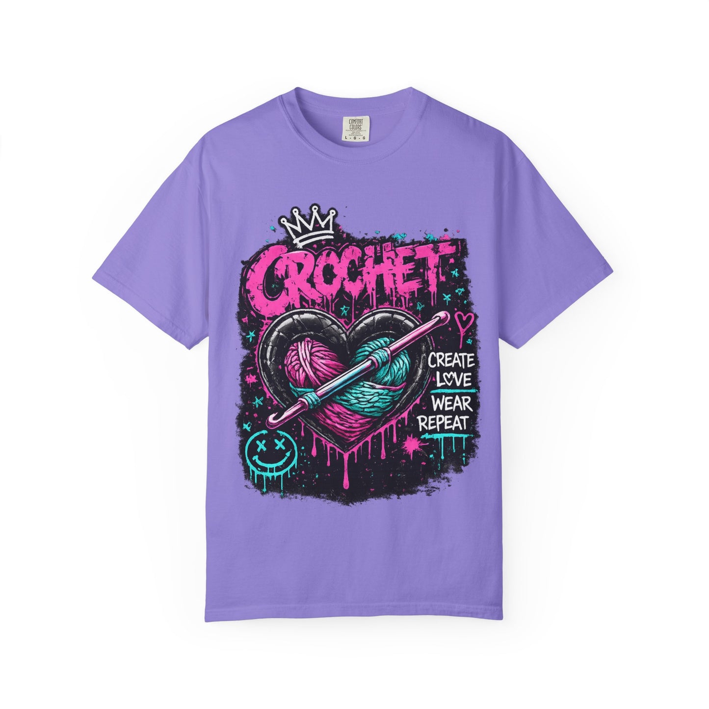 Crochet Heart Graphic T-Shirt — Create Love Wear Repeat