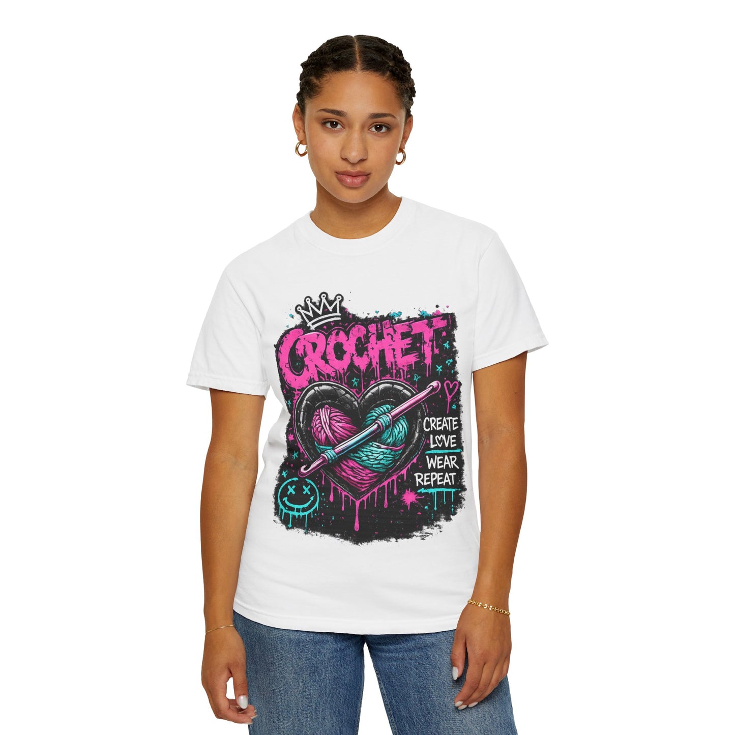 Crochet Heart Graphic T-Shirt — Create Love Wear Repeat