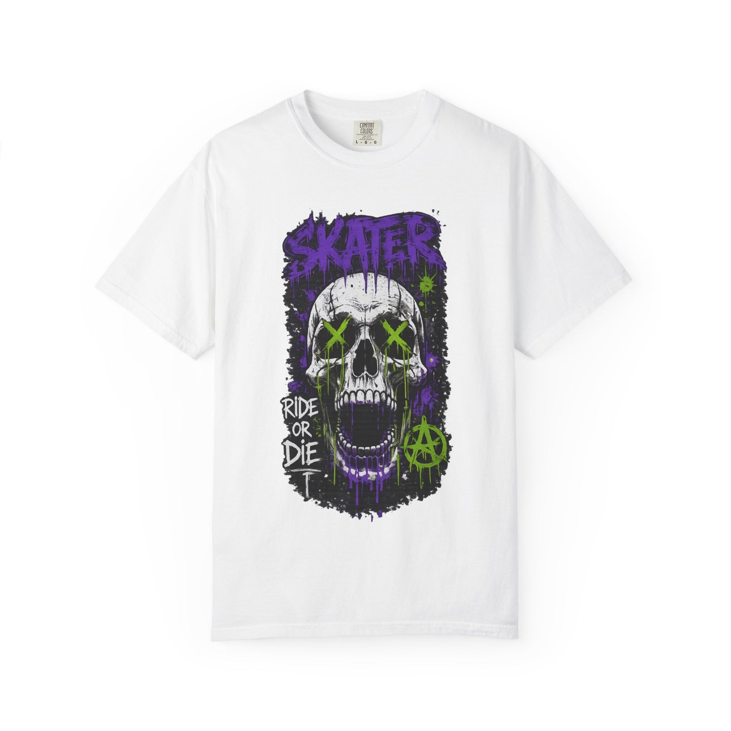 Skater Skull T-Shirt — "Ride or Die" Graphic Tee