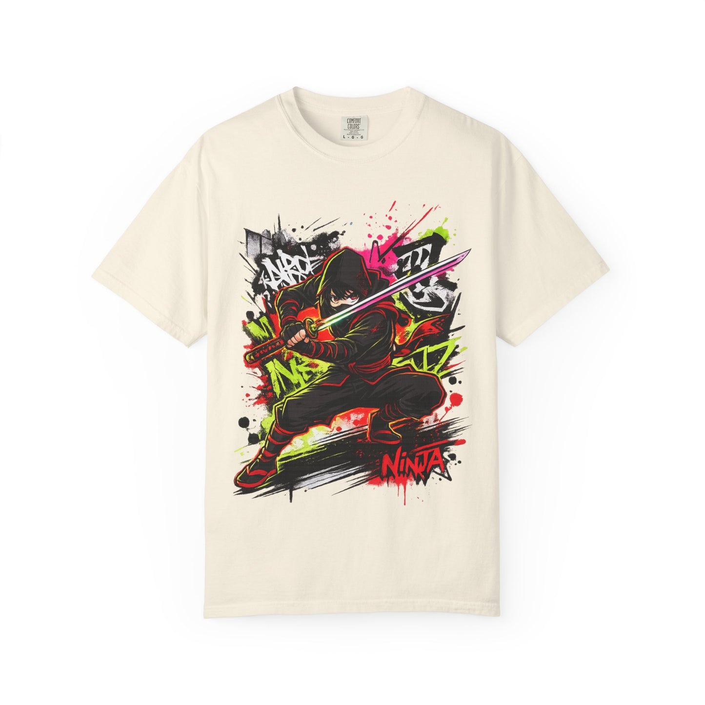 Ninja Graffiti Art T-Shirt – Urban Street Samurai Graphic Tee
