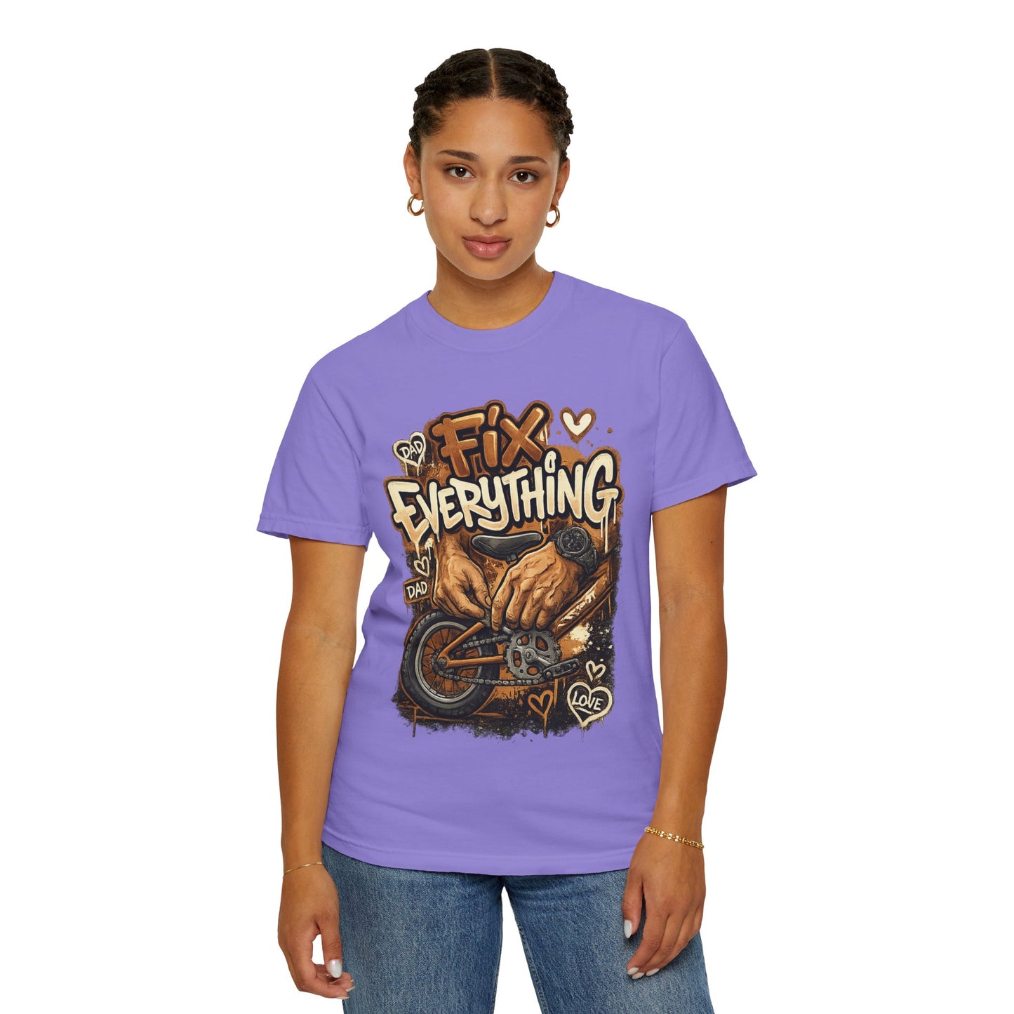 Fix Everything hands repairing bicycle T-Shirt | mechanic repair art