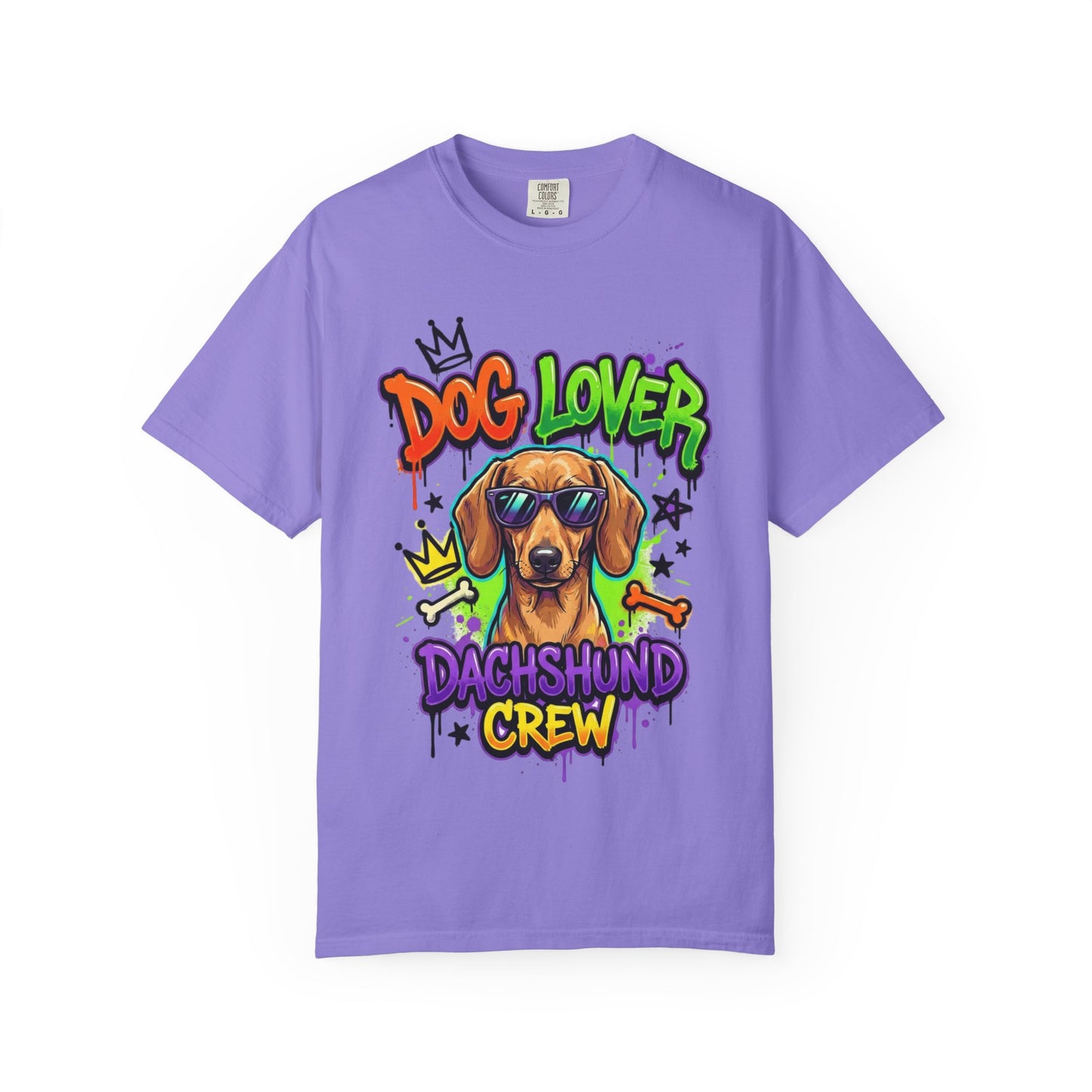 Dachshund Crew Dog Lover T-Shirt — Retro Graffiti Wiener Dog Tee