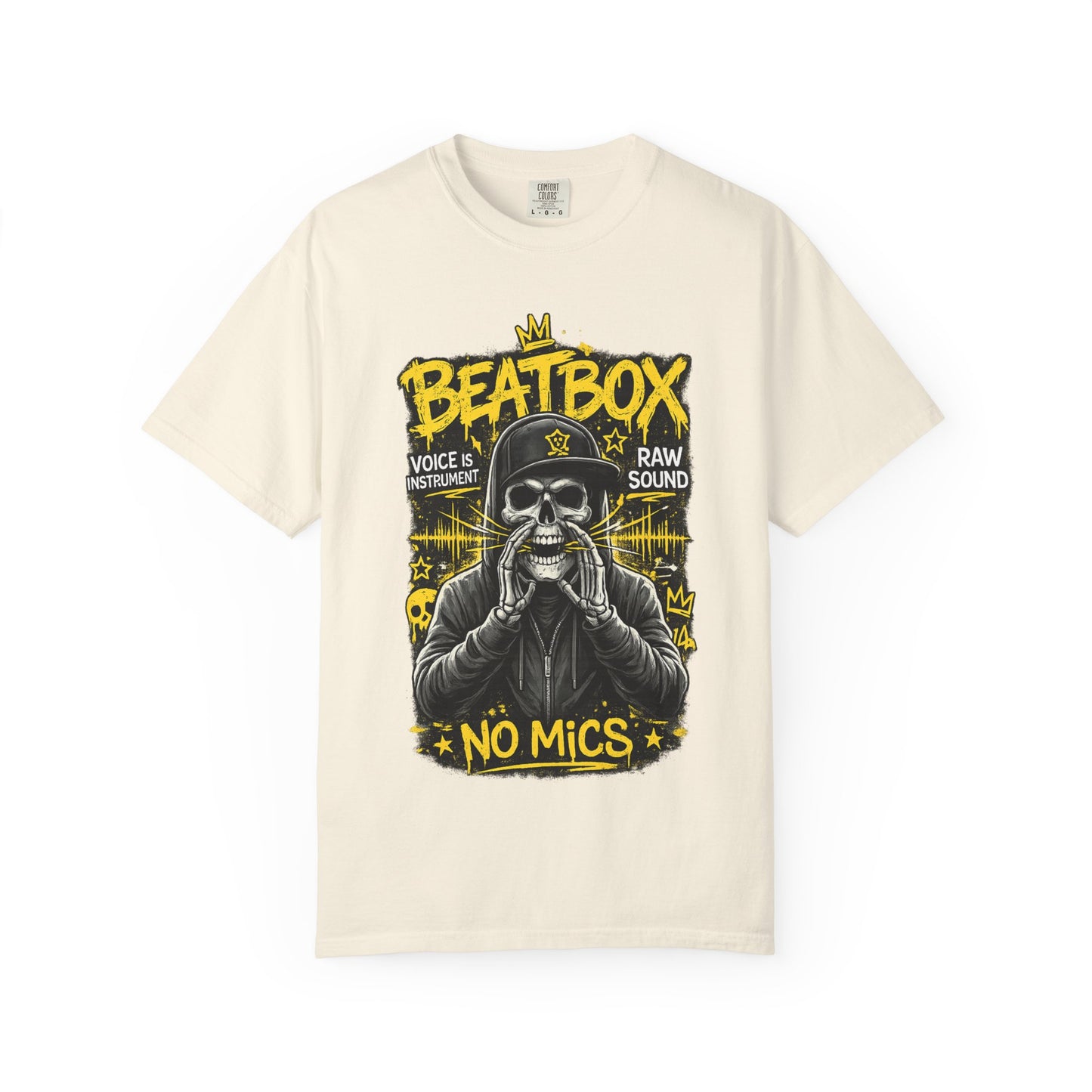 Beatbox No Mics T-Shirt — Skull Vocalist Streetwear Tee