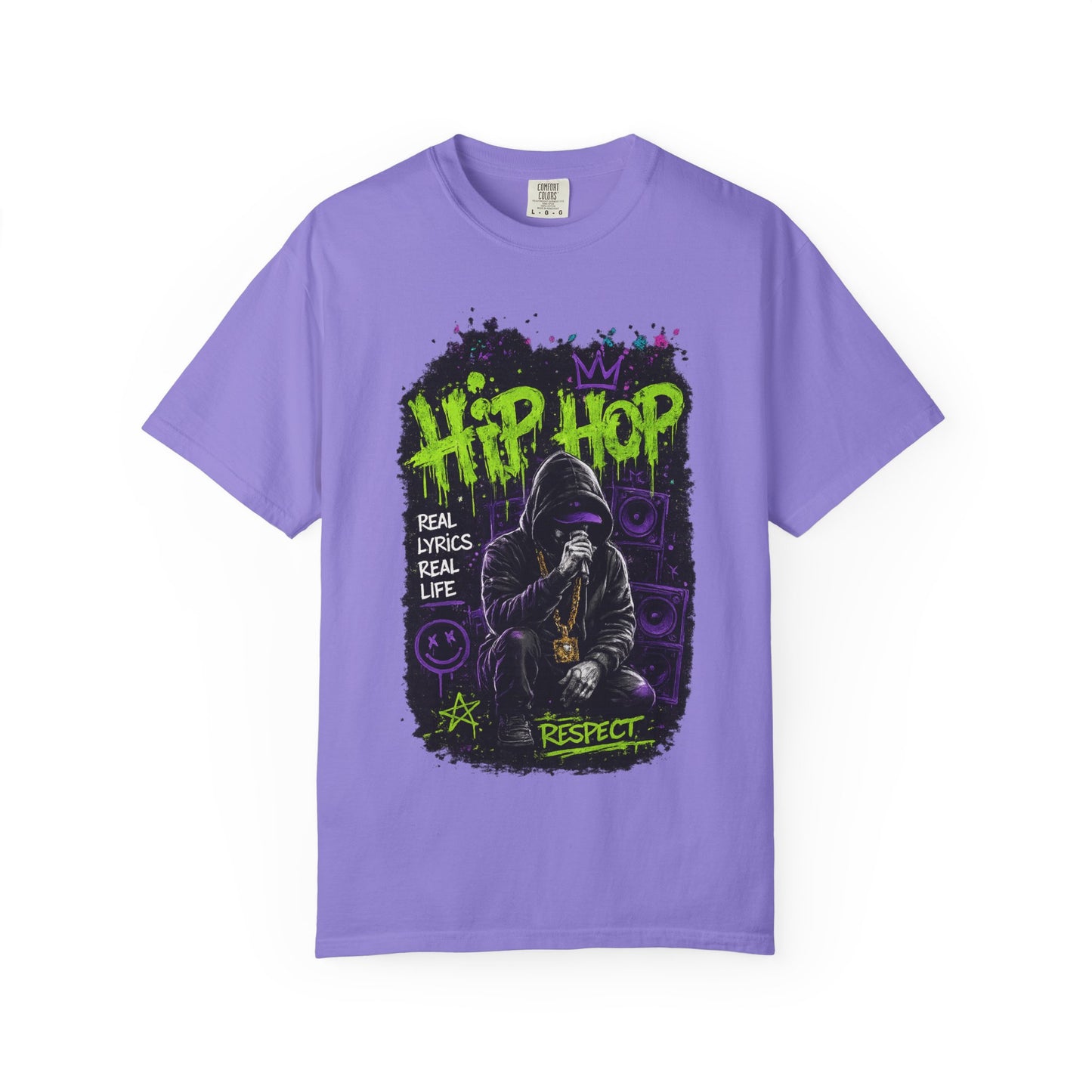 Hip Hop Respect T-Shirt — Graffiti Rap Streetwear Tee ("Real Lyrics Real Life")